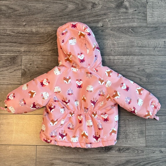 Pink Toddler 2-piece Snow Jacket and Overalls Fox Print 12-18m - Picture 6 of 10